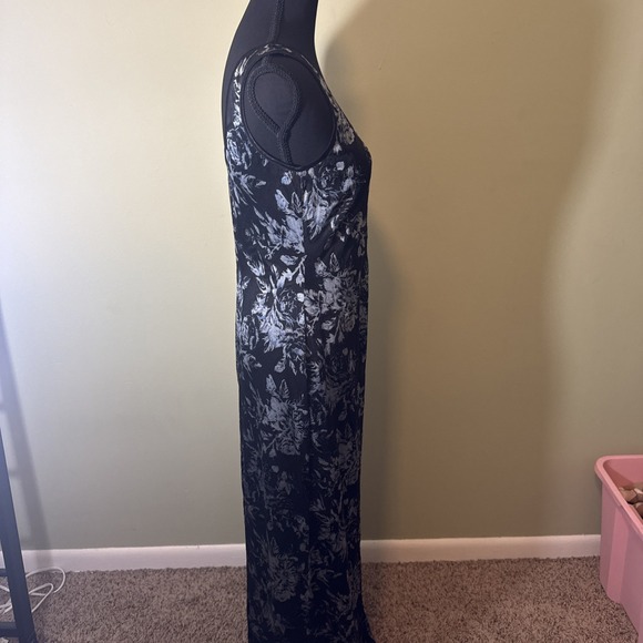 Vintage 90s Y2K Rampage Dress Black Floral Mesh Maxi Boho Retro Prom Goth Small - Picture 6 of 11